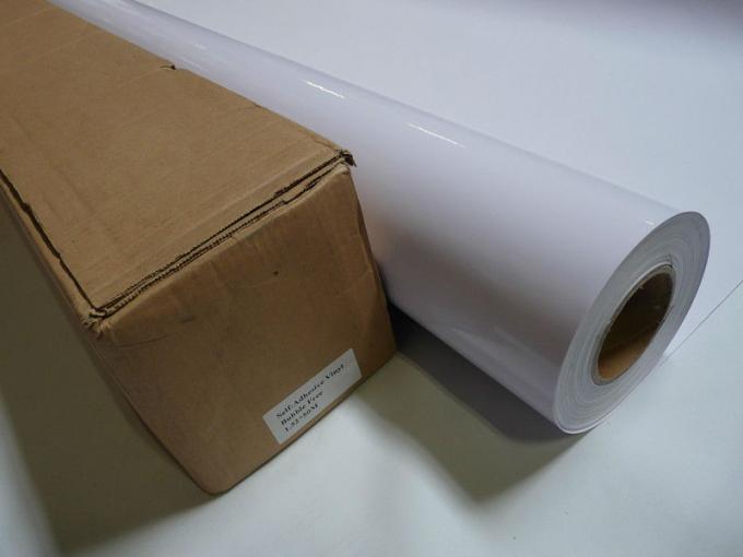 Film auto-adhésif de vinyle de PVC avec à simple face résistant à la chaleur de colle blanche